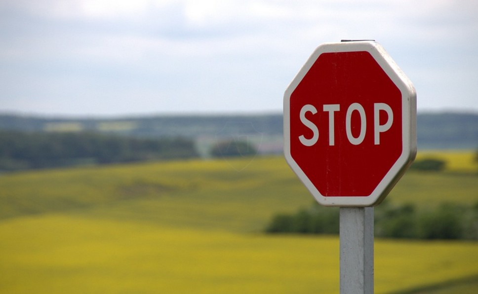 Знак STOP на дороге