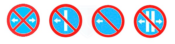 Знаки зон действия запрета остановки и/или стоянки