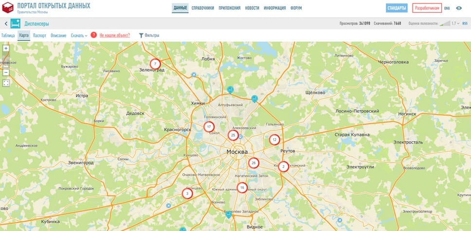 Карта Москвы, где можно получить справку водителя